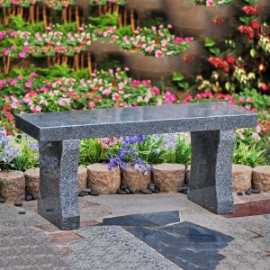 Black granite bench for garden
