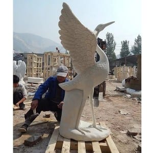Hand carved crane eagle stone sculpture