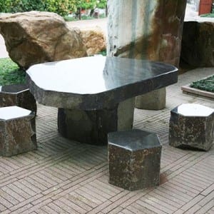 Basalt table and chair set