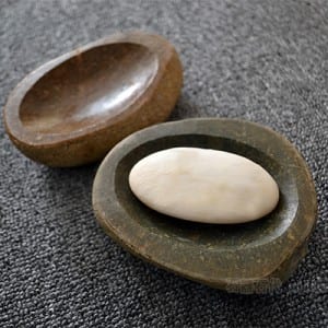 Naturlig brostensbelagte sæbeskål sten til salg