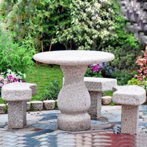 Granite furniture table and chair set