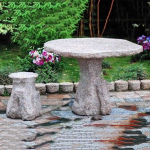 Granite table and chair set for garden