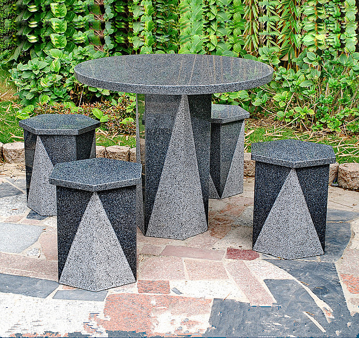 China Gold Supplier for Outdoor Water Wall Fountain -
 Outdoor granite stone table and chair set – Magic Stone