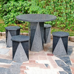 Outdoor granite stone table and chair set