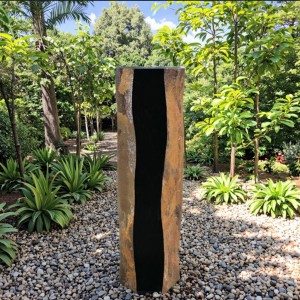 Polished and Natural Basalt Stone Column Unique Outdoor Landscape Enhancement