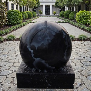 Black Natural Marble Feng Shui Floating Water Sphere