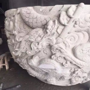 Kiinalainen käsin veistetty lohikäärme veistos