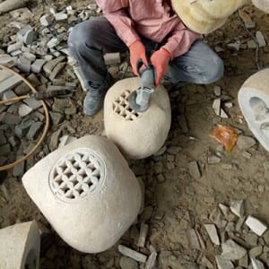 Natural cobble stone lantern wholesale