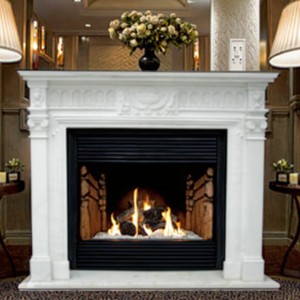 French Style Modern Hand Carved Stone Mantel Fireplace Surround Marble Sculpture