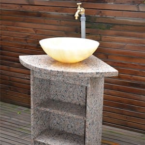 Natural marble stone pedestal sinks for bathroom usage