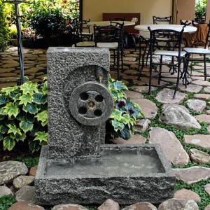 Modern Natural Black Granite Outdoor Water Fountain Customized Garden Decoration Statue Hotels Marble Limestone Natural Stones