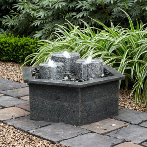 Black Granite Stone Carving Fountain for Hotel Garden for Community Landscape Sculpture Durable Garden Products