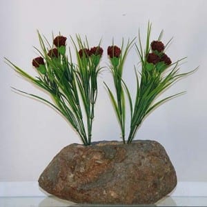 maceta de flores de piedra natural ornamento