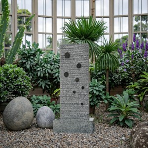 Factory Direct Contemporary Style Grey Granite Outdoor Garden Landscape Stone Hand Carved Fountain for Hotels Courtyards Custom