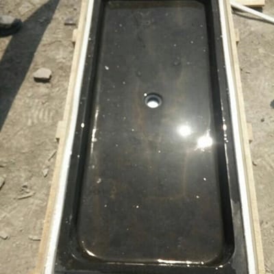 China Cheap price Stone Bench Chair -
 Limestone black used kitchen sinks with single hole – Magic Stone