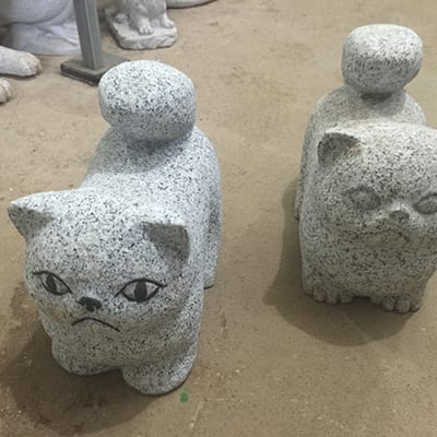One of Hottest for Basalt Bench -
 Wholesale cheap carving stone cat statue – Magic Stone