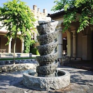 European Style Outdoor Garden Granite Water Fountain Hand Carved Stone Sculpture Custom Modern Western Classical for Park Villa