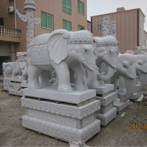 Life size na gawa sa marmol bato elephant rebulto
