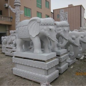 Life size marble stone elephant statue
