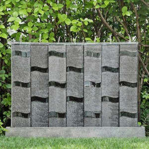 Outdoor Rectangle Shape Sandstone Cascade Wall Fountain Water for Garden Patio Backyard