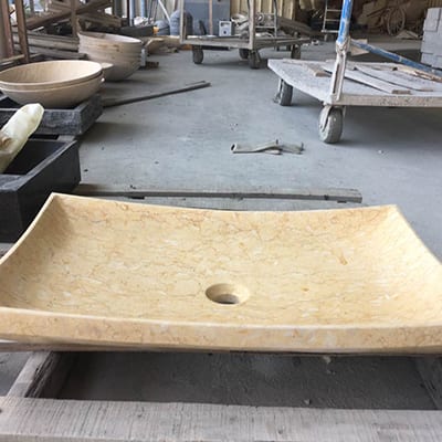 Good Wholesale Vendors Cold Massage Stone -
 Rectangle marble stone bathroom sink with single hole – Magic Stone