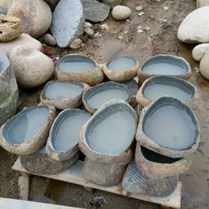 販売のためのコブルストーンラウンドbirdbath