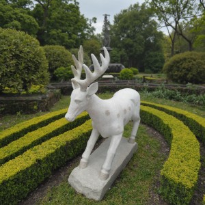 Lifelike Stone Deer Sculpture Yard Art Collection