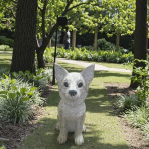 Hand Carved Granite Dog Statue Natural Stone Animal Sculpture for Garden Decoration