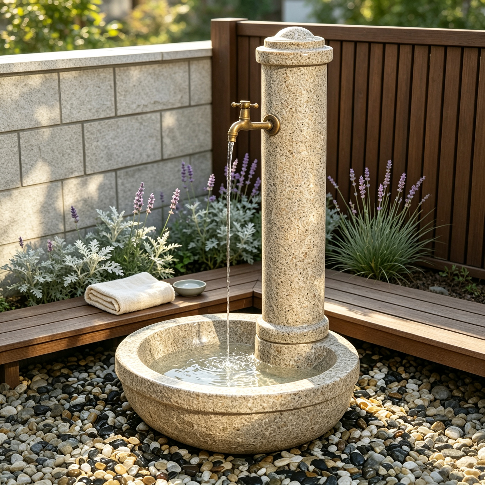 Granite Courtyard Water Fountain, Recreating the Natural Charm of Modern Gardens