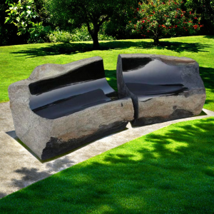 Basalt Garden Bench Stone Decor for Outdoor Villa Park