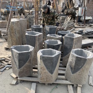 Natural Basalt Column Planter with Curved Front Design