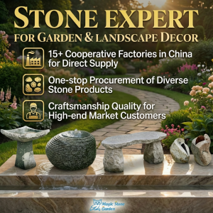Natural Finish Basalt Column Fountain for Gardens