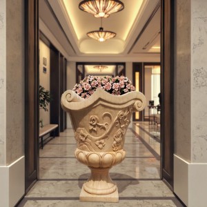 Modern Marble Planter for Patio & Lobby