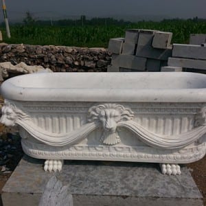 Special Price for Garden Bench -
 Bathroom decoration carved marble stone bathtub – Magic Stone