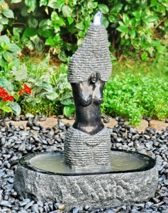 Custom-Size Outdoor Abstract Granite Woman Fountain Sculpture for Park & Garden Stone Products