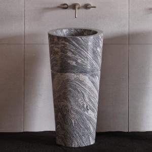 Granite pedestal stone bathroom sink