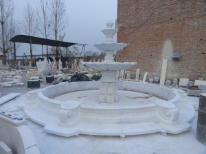 3 tier marble stone water fountain