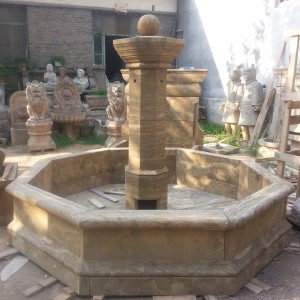 European style antiqued marble stone water fountain