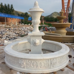 European style outdoor white marble stone water feature