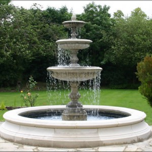 European style white marble fountain