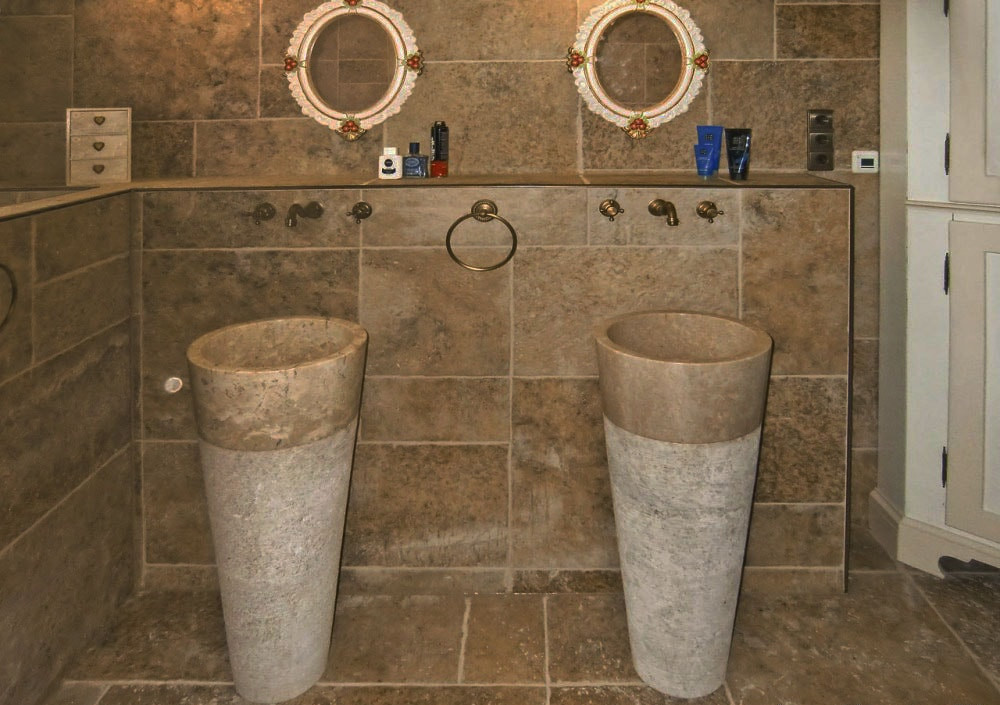 High Quality Outdoor Stone Tables -
Natural stone rustic pedestal washing sink – Magic Stone detail pictures