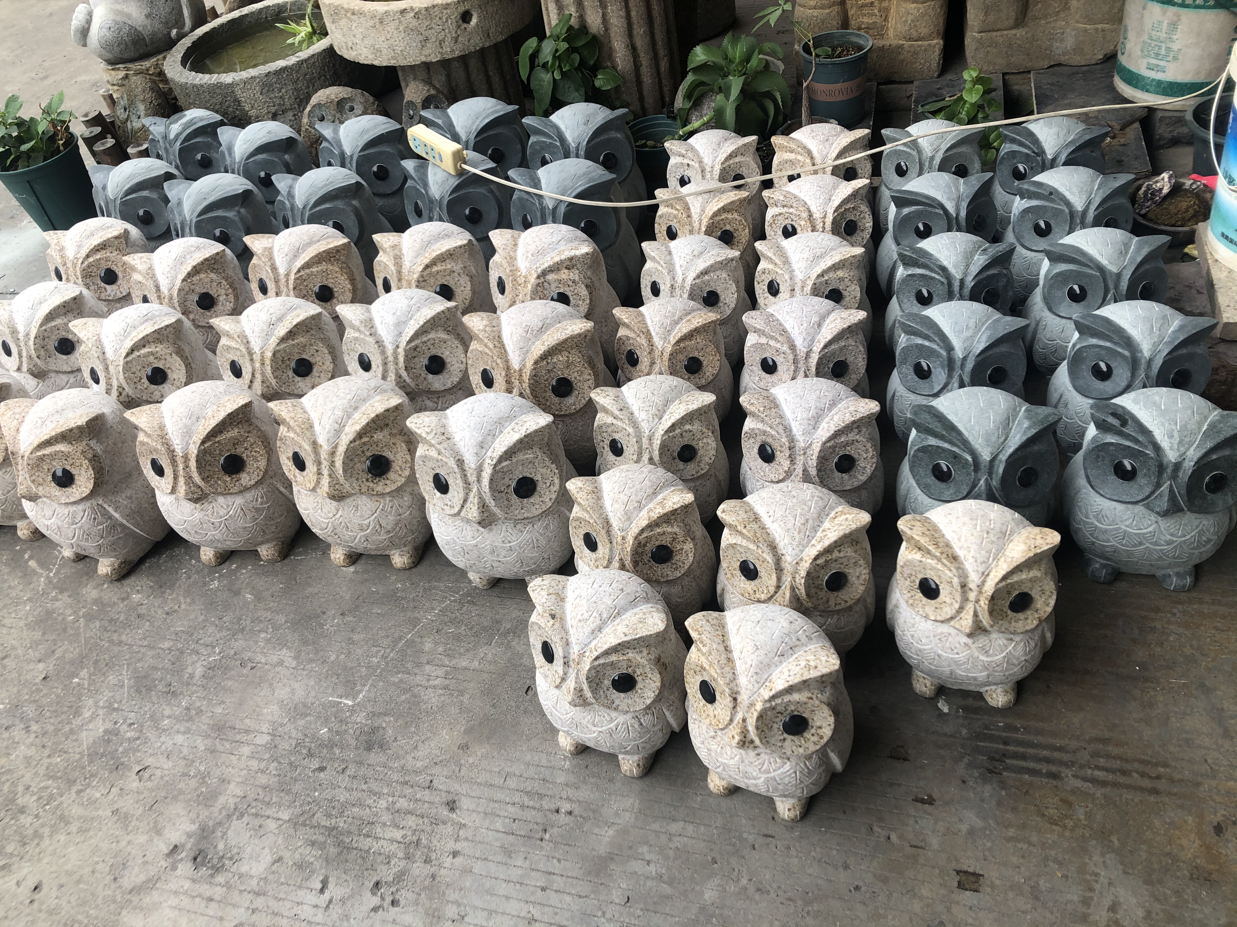 Granite Stone Owls (3)