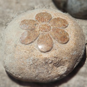 Cobble stone flower sculpture on sale