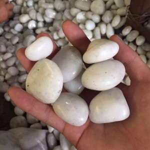 Poleeritud valge Pebble Stones, 1-2cm / 2-4cm / 3-5cm / 5-8cm