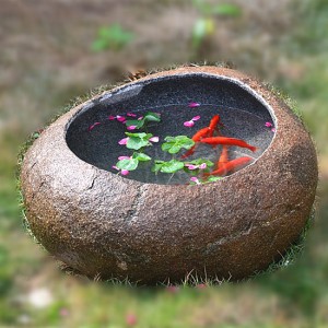 ለሽያጭ Cobble ድንጋይ ክብ birdbath