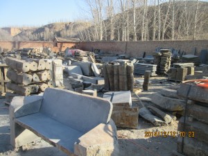 Classic basalt long garden bench