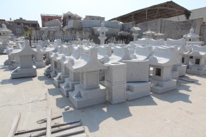 Decorative granite garden lantern