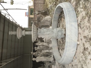 European style white marble fountain