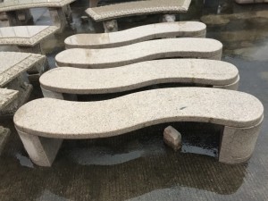 Custom granite park bench outdoor