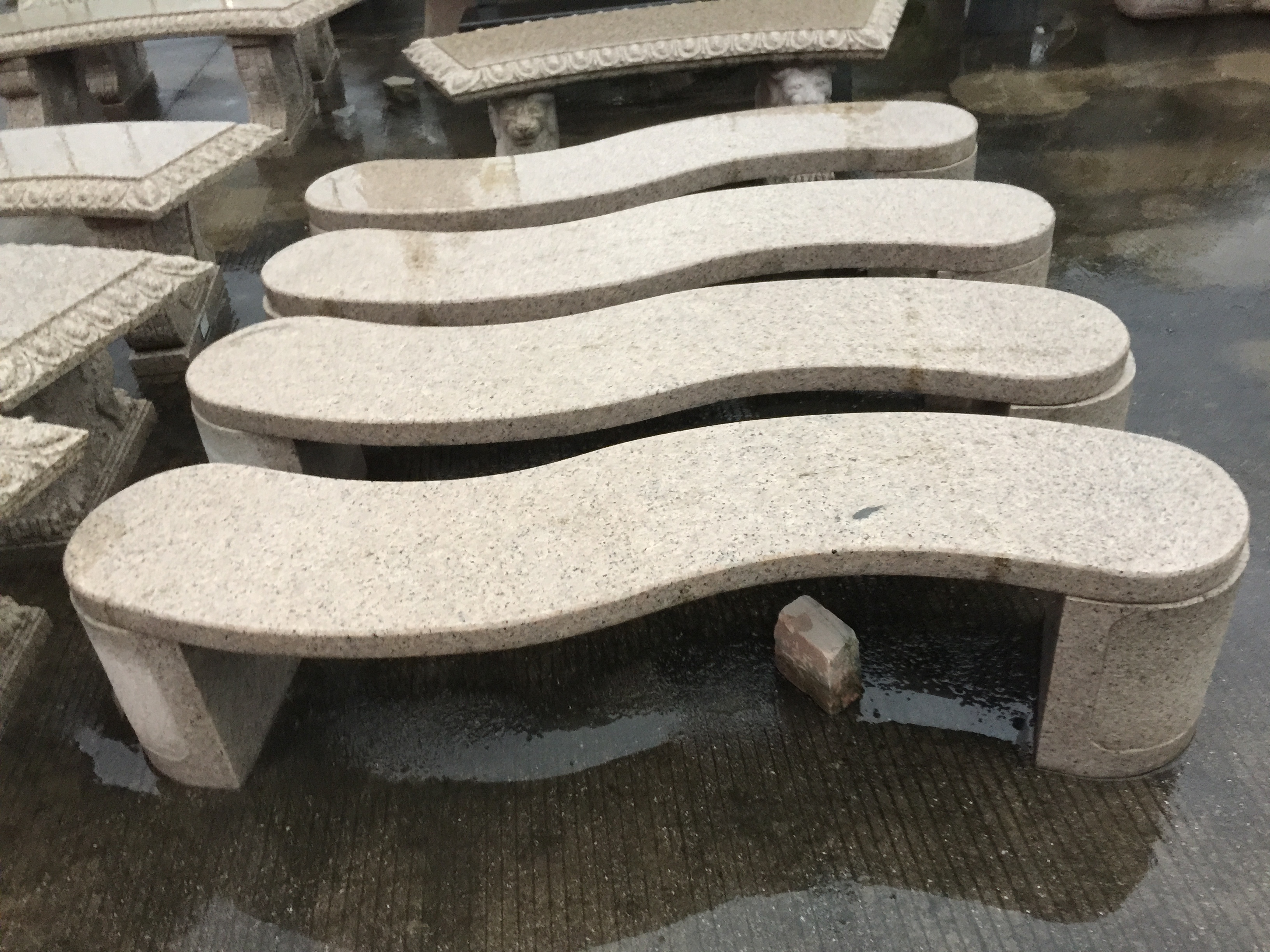 Wholesale Granite custom size carved stone bench for park decor